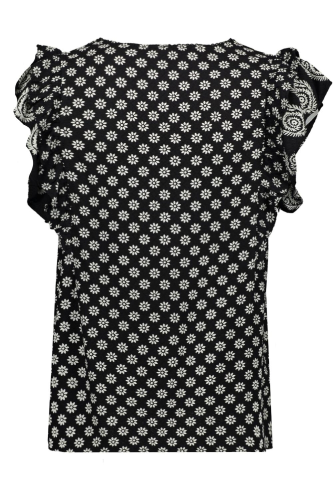 VMSIMI SAVANNA CAP SLEEVE TOP WVN G 10327368 BLACK/SAVANNA